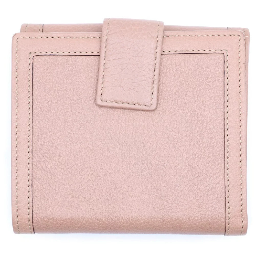 GUCCI Bamboo Leather Compact Bi fold Wallet Beige - Picture 2 of 5
